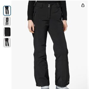 Killtec Black Wide Leg Lined Insulated Waterproof Nylon Snow Pants (Size: 10)